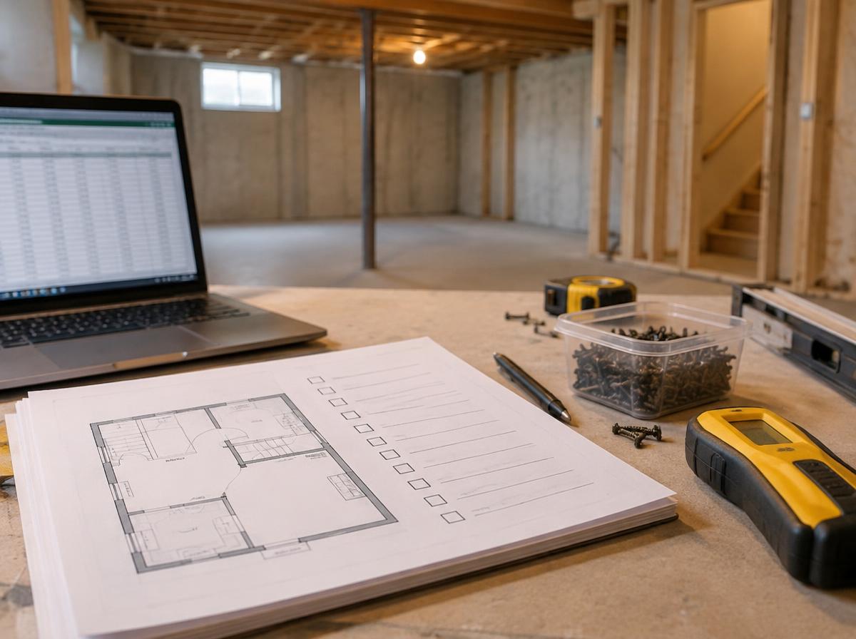 Basement Finishing Planner concept preview of the planner documents