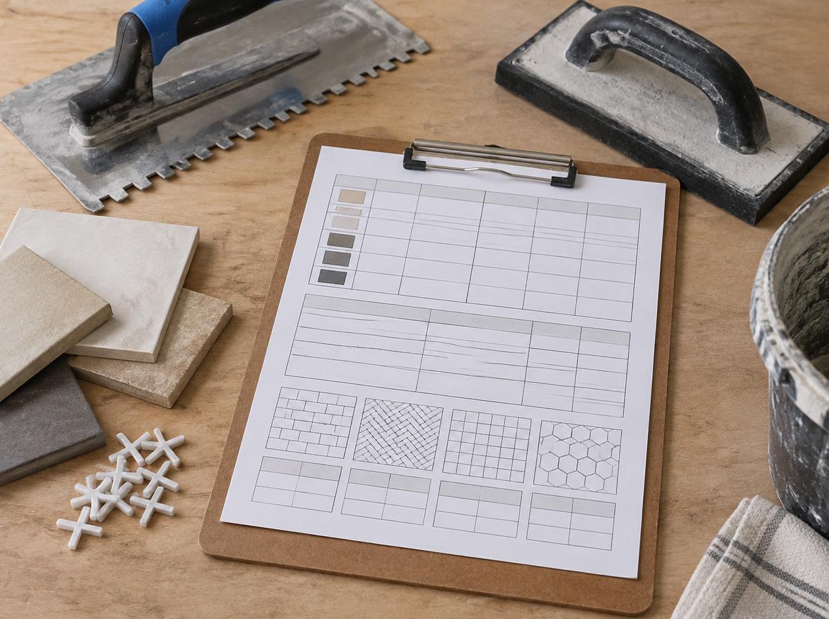 Grout & Thinset Worksheet concept preview of the planner documents