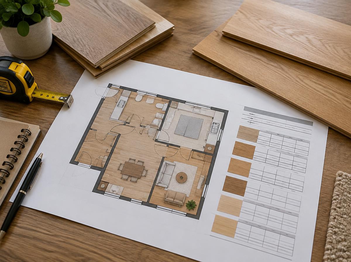 Hardwood Flooring Planner concept preview of the planner documents