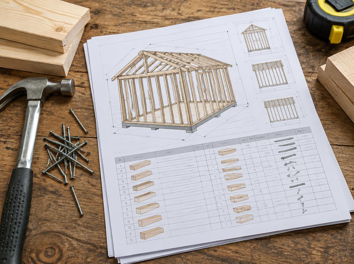 Shed Build Planner concept preview of the planner documents