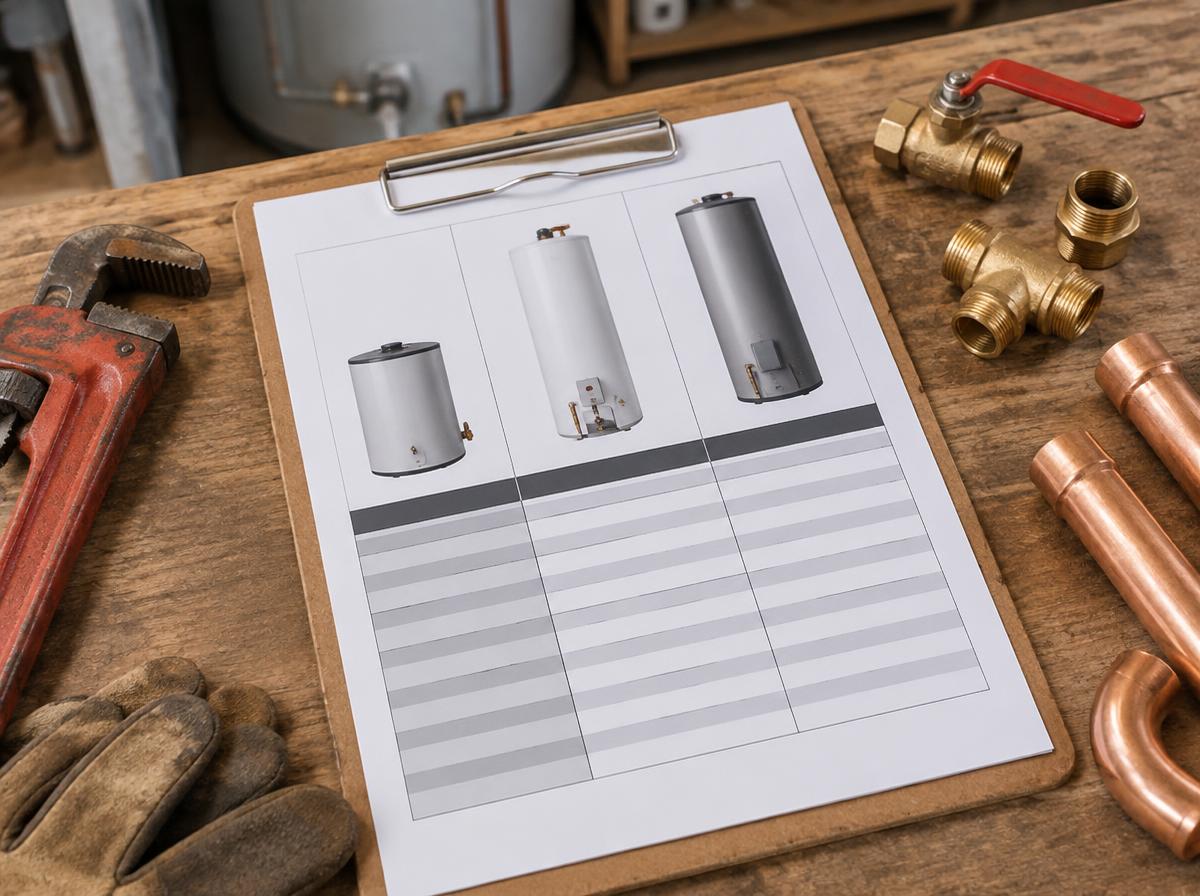 Water Heater Replacement Planner concept preview of the planner documents
